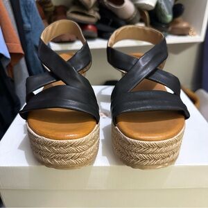 Cordani Black Size 9 - Espadrille Platform Wedge Sandal
